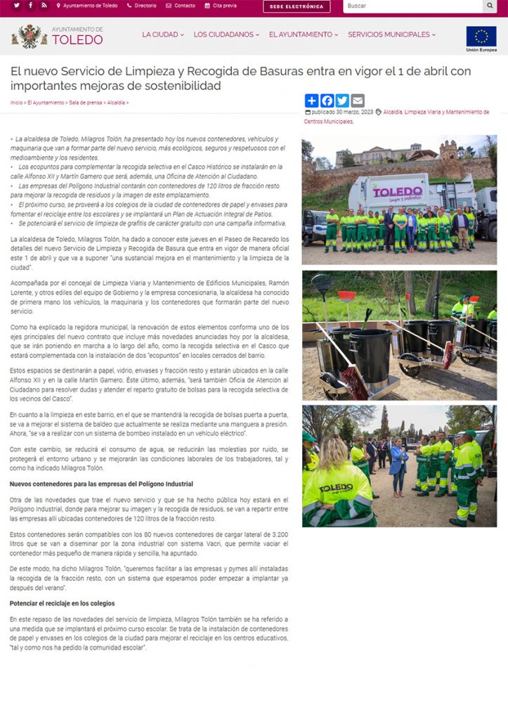 servicio municipal limpieza toledo