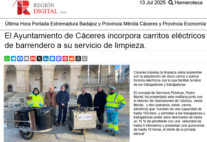 carros barrenderos electricos ayuntamiento caceres