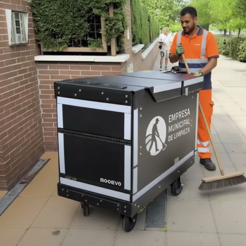carrito de carga para limpieza urbana