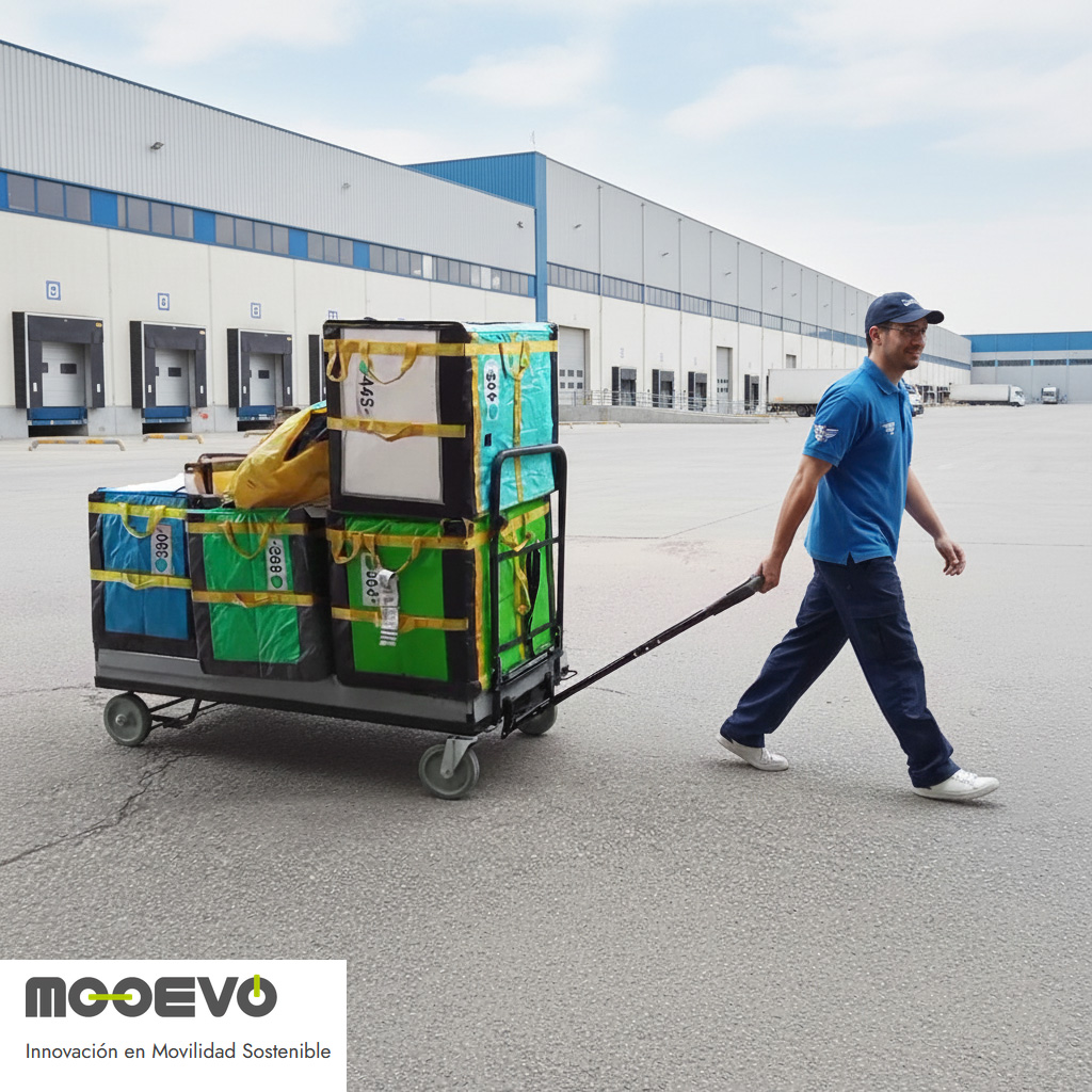 Carrito plegable de reparto de sacas de paquetería