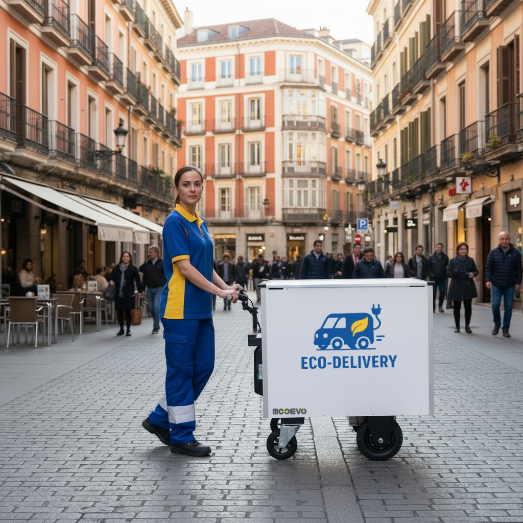 Imagina un reparto en el casco histórico de una ciudad: mientras un camión convencional se atasca en las afueras, un modelo MOOEVO llega en minutos, descargando en silencio y sin emisiones.