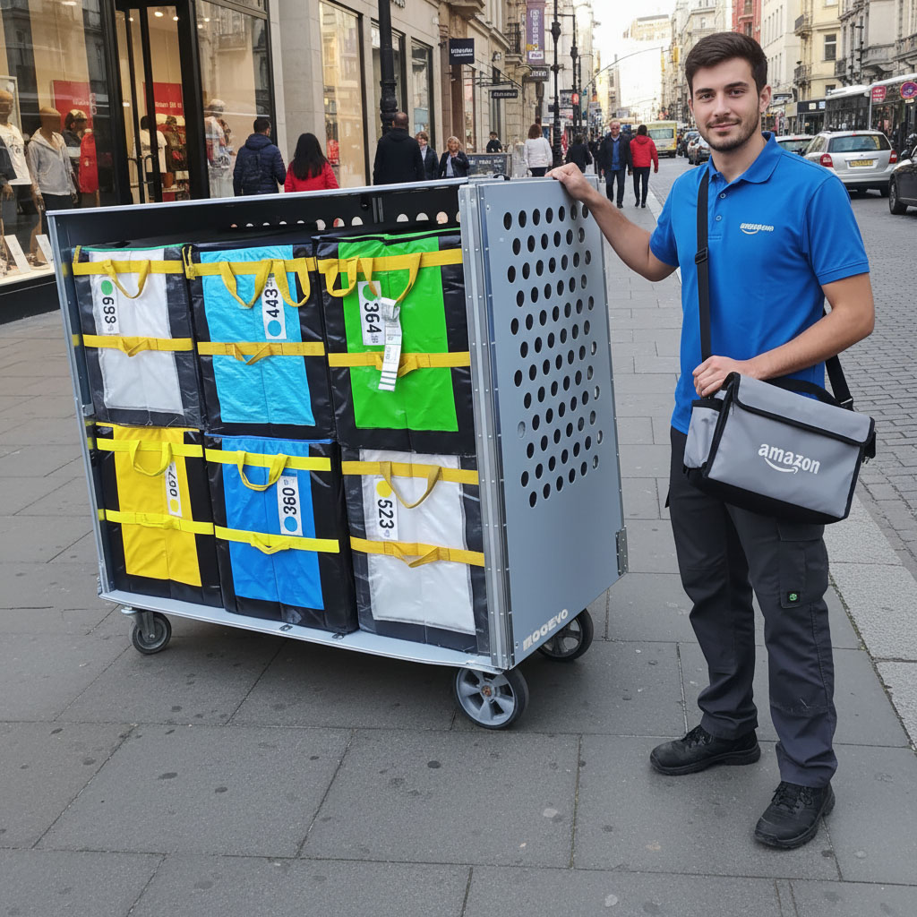 que carros utiliza amazon para el reparto de sus paquetes