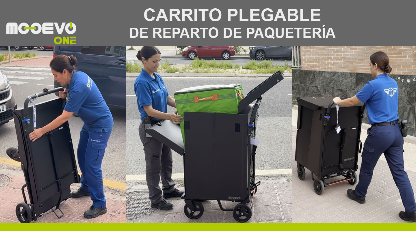 que carritos plegables utiliza amazon para repartir en sus furgonetas