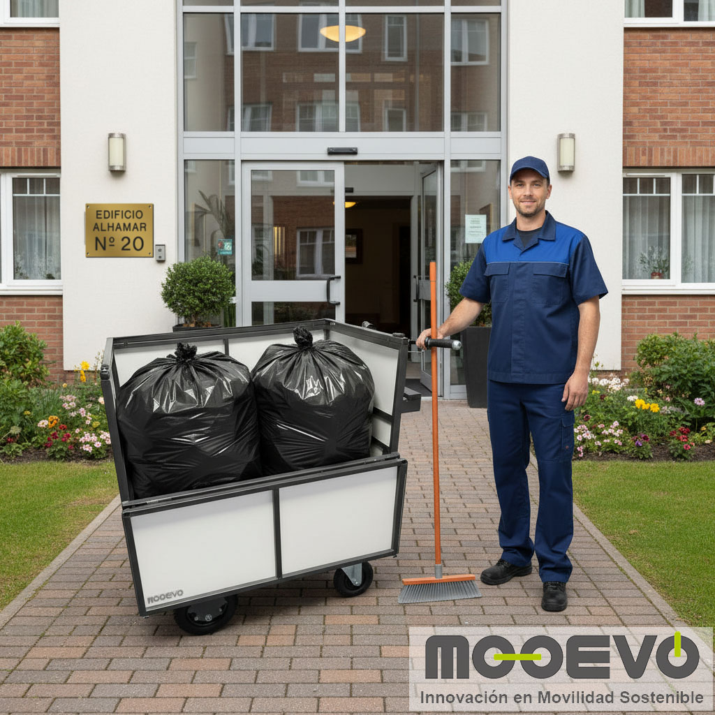 carrito para sacar la basura de edificios
