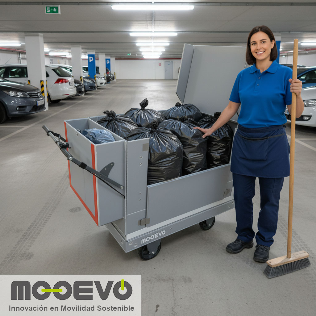 carritos para sacar la basura de un edificio