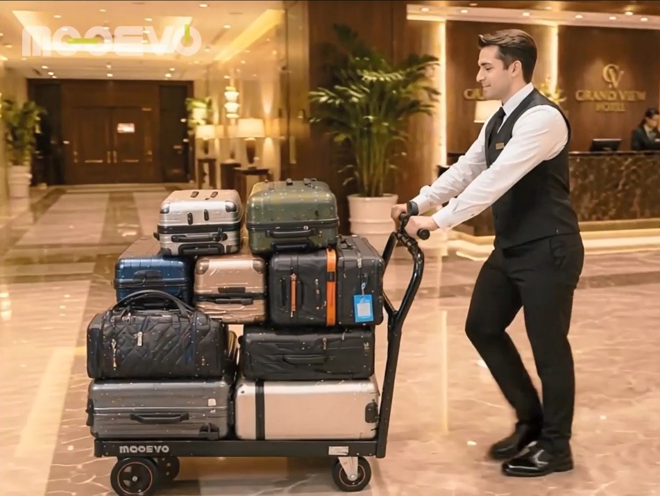 carrito para botones maleta hotel