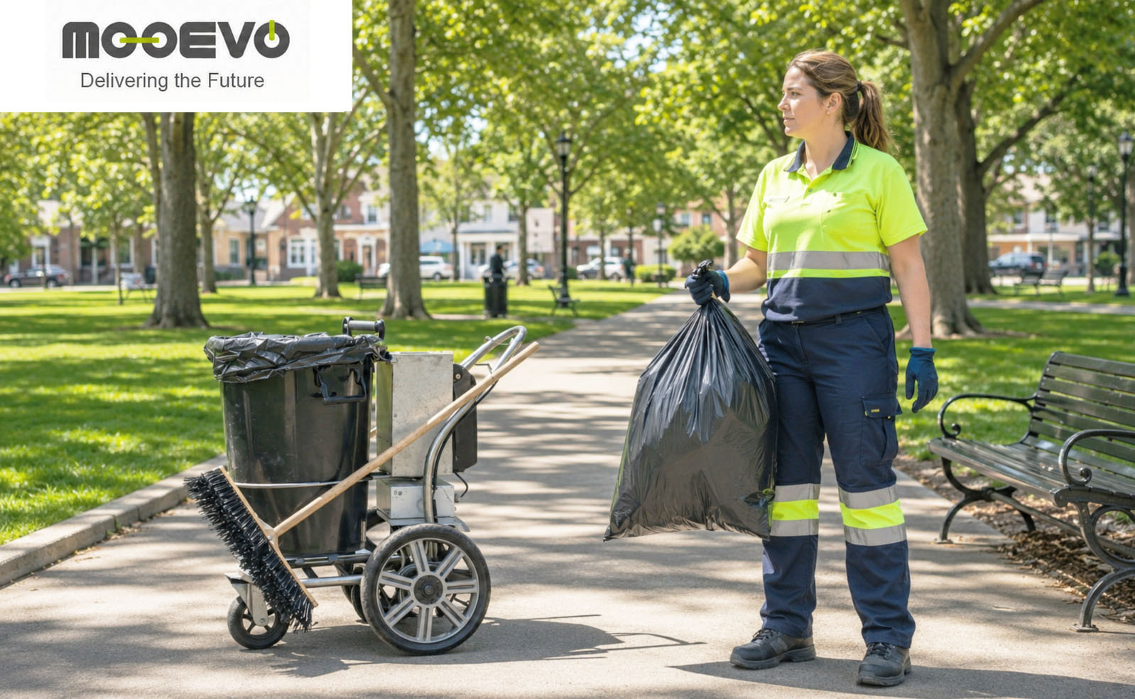 Modular Electric Sanitation Barrow for Municipal Street Litter Collection and Pedestrian Area Maintenance