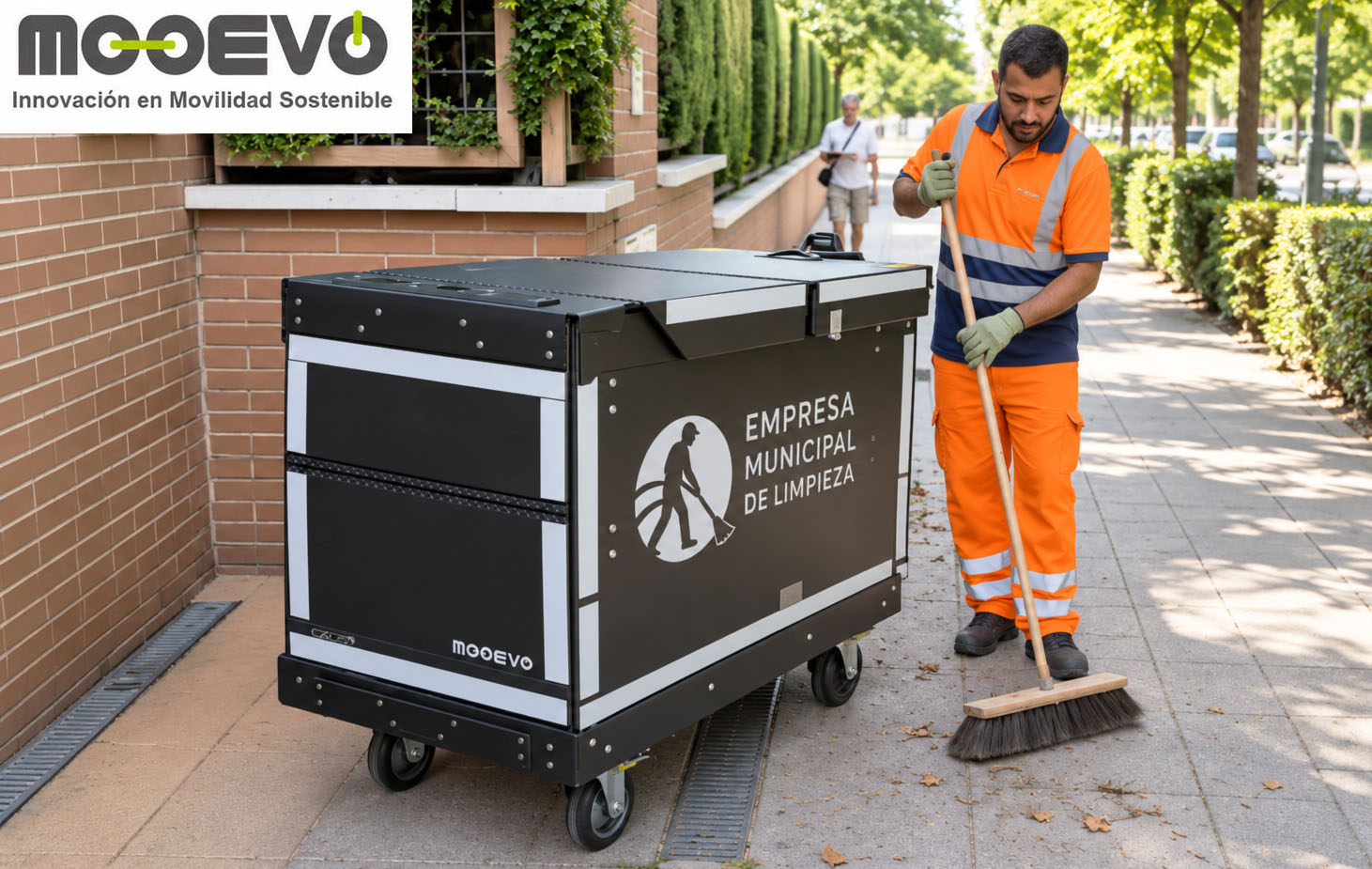Street Cleansing Operative with Eco-Friendly Litter Barrow