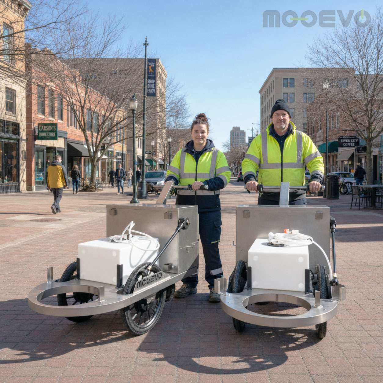 zero emission electric street cleaning machinery